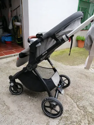 Carrito Jané con cuco y silla gris
