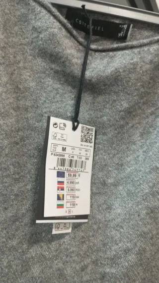 Poncho Cortefiel Talla M-L Gris Nuevo