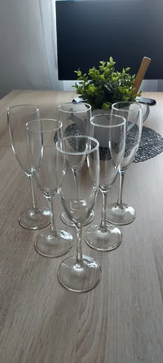 Copas de champán de cristal