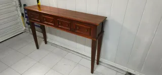 Mueble recibidor más banqueta de madera maciza
