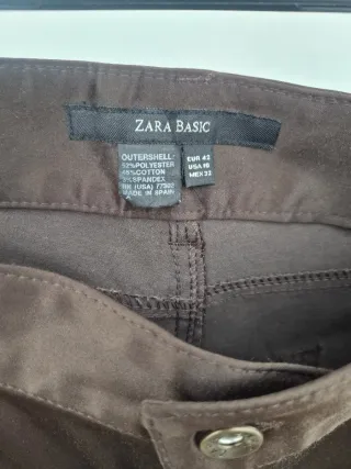 Pantalón Zara brillo marrón T.42