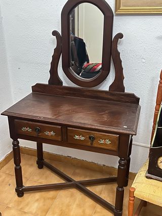 Tocador vintage madera y espejo