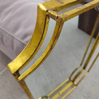 Espejo dorado octogonal efecto desgastado