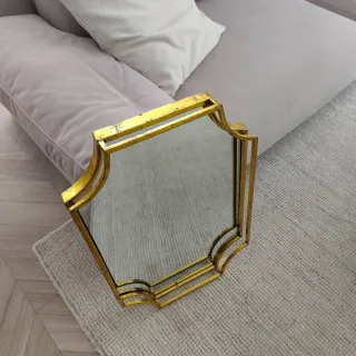 Espejo dorado octogonal efecto desgastado