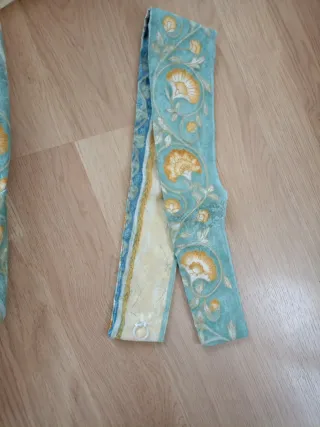 2 Tende in tessuto con stampa floreale e ganci a clip