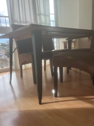 Mesa Comedor Estilo Industrial Madera y Metal