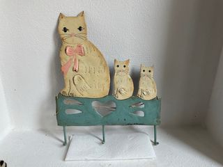 Appendiabiti ganci gatti in ferro battuto