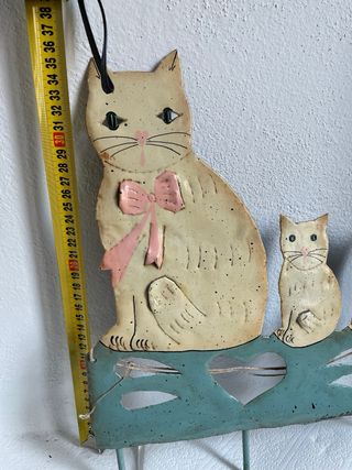 Appendiabiti ganci gatti in ferro battuto