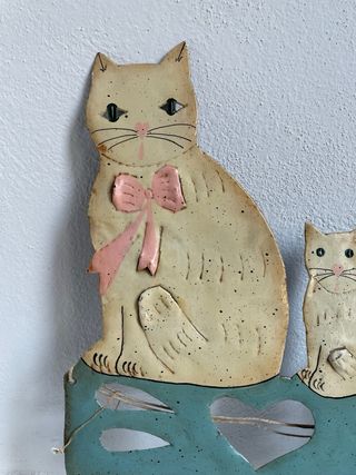 Appendiabiti ganci gatti in ferro battuto