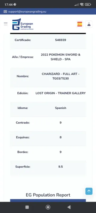 Charizard 2022 Full Art TG03/TG30 SPA 8.5