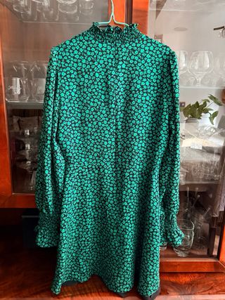 Vestido verde estampado floral