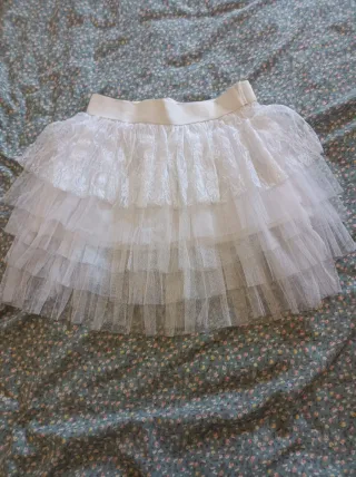 Falda Tutú Blanca con Encaje