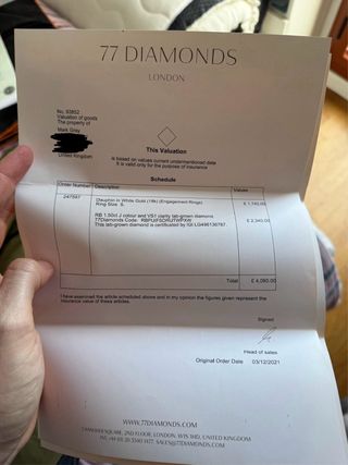 Anillo diamante 1.5ct IGI oro blanco 18k