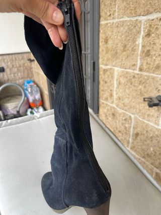 Stivali blu camoscio