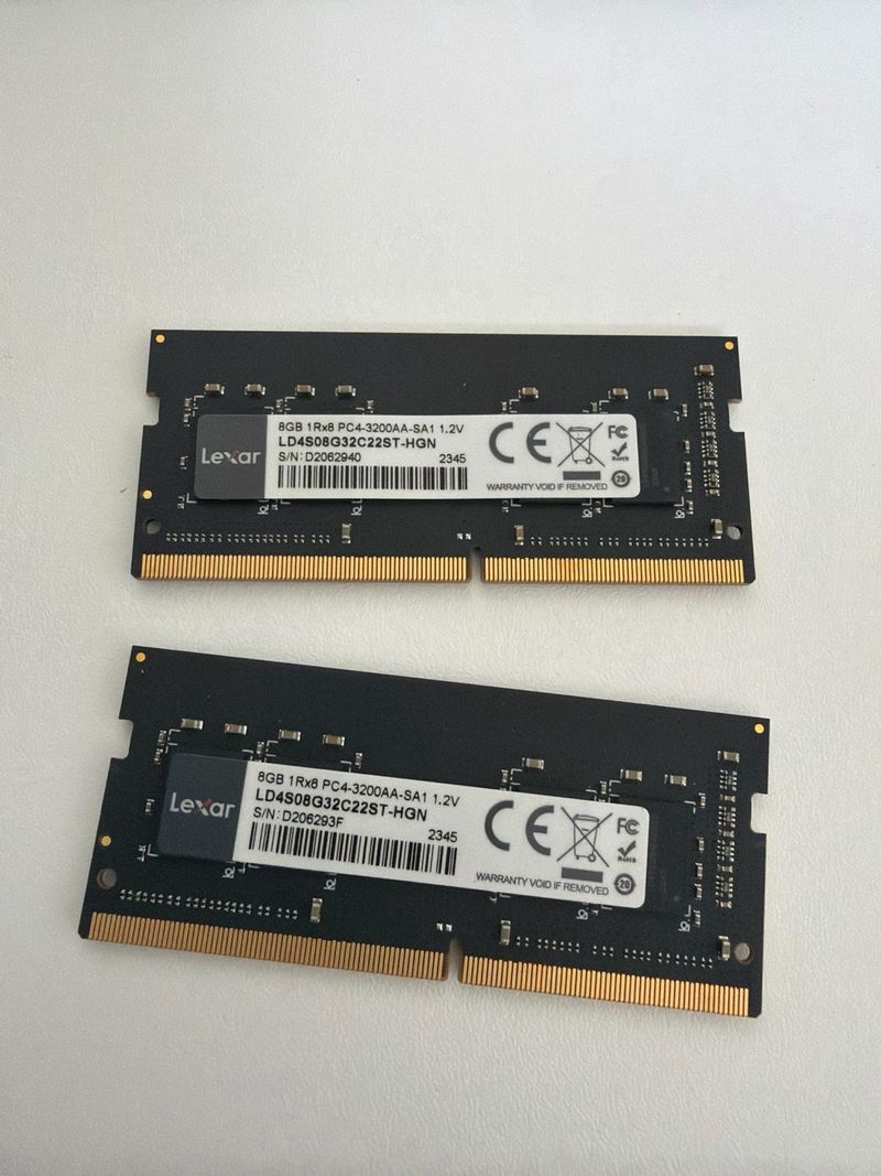 2x 8GB DDR4 3200MHz Lexar Módulos RAM Portátil