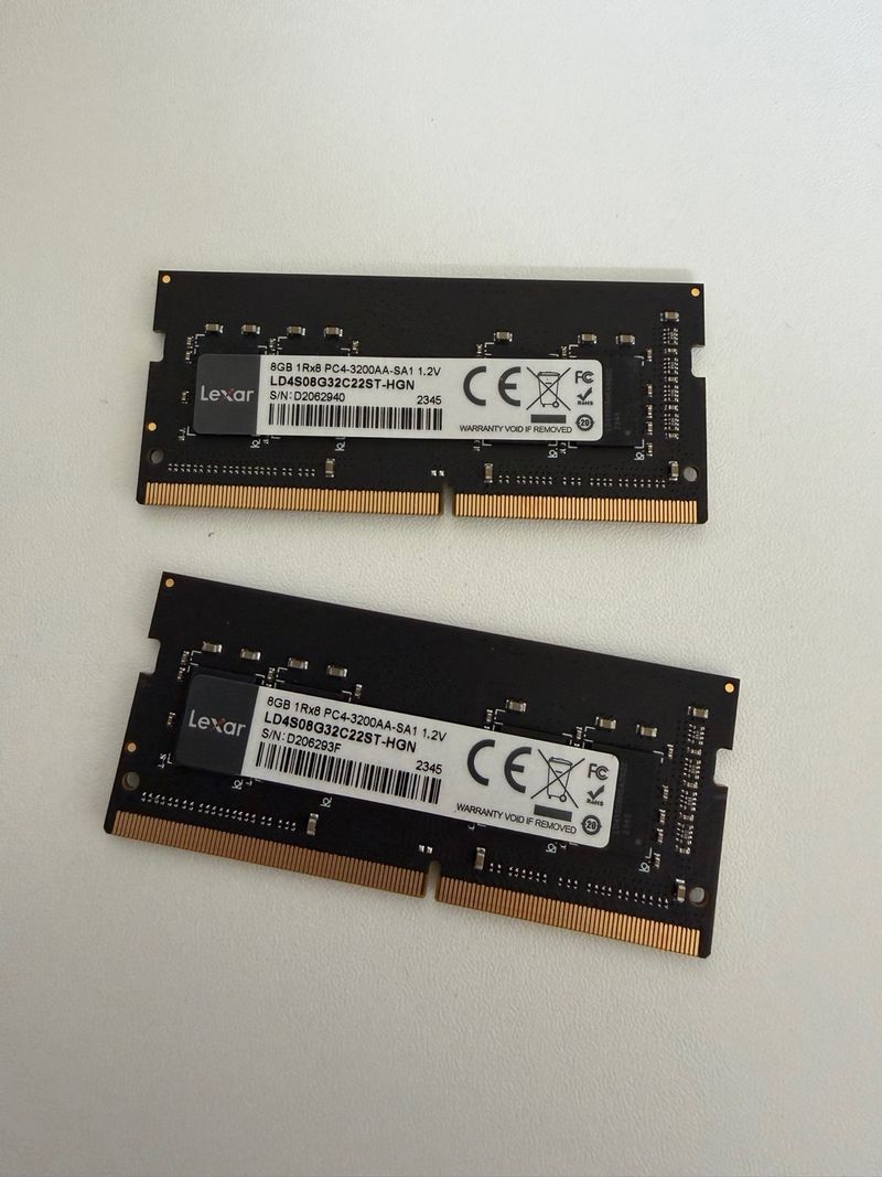 2x 8GB DDR4 3200MHz Lexar Módulos RAM Portátil afbeelding 2