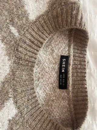 Jersey SHEIN estampado cebra beige y blanco Talla