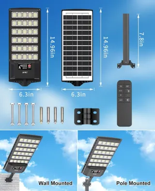 2x Farolas Solares Exterior LED