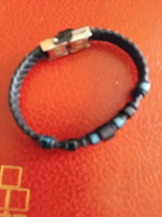 6 Bracciali Uomo e Anello in Acciaio