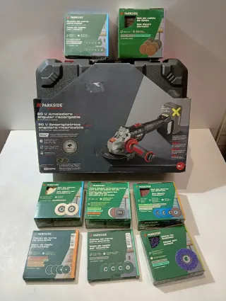 Lote Radial Parkside 20V + Discos