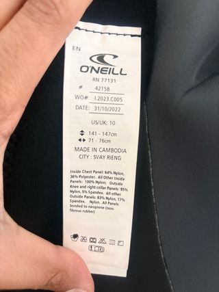 Traje neopreno O'Neill Epic 3/2 mm negro