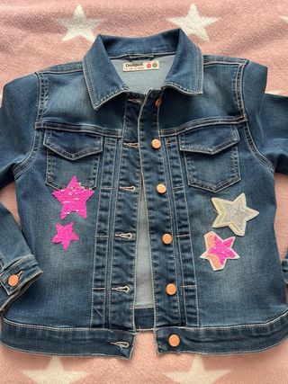 Chaqueta vaquera Desigual estrellas T.8-10