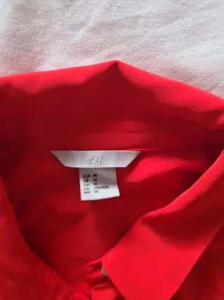 Camisa H&M Roja Mujer Talla 40