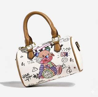 Borsa Orso Orsetto Multicolore con Tracolla bianca