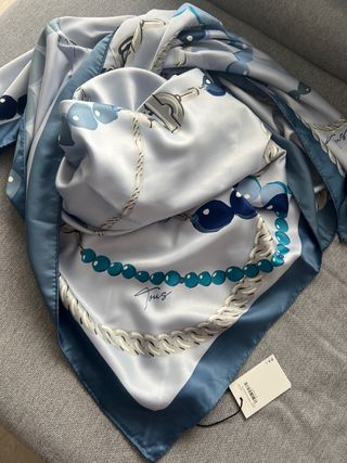 Pañuelo Seda Tous Azul y Turquesa