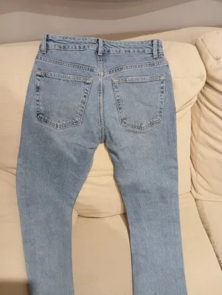 Pantalón vaquero Zara azul T XS bajos deshilachado