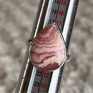 Anillo Plata 925 Rodocrosita Ajustable Nuevo