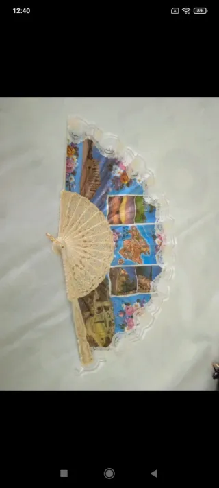 Abanico de tela,de varias ciudades