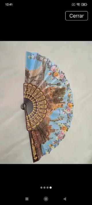 Abanico de tela,de varias ciudades