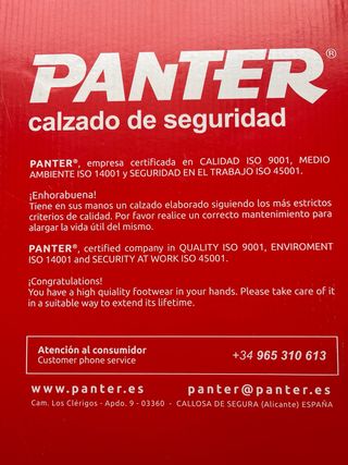 PANTER Calzado de Seguridad 100% Made in Spain
