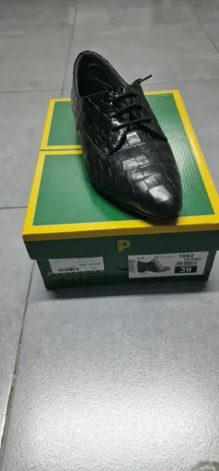 Zapatos Pitillos Negros Cocodrilo