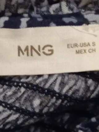 Vestido Mango nido abeja azul S