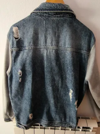 Chaqueta Zara Denim Gris y Azul Talla M