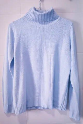 Jersey cuello alto azul mujer Talla S