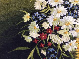 Bordado de flores para enmarcar