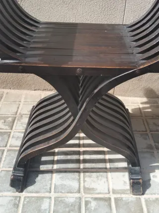 Pareja Sillas Antiguas Madera Oscura