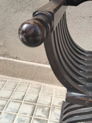 Pareja Sillas Antiguas Madera Oscura