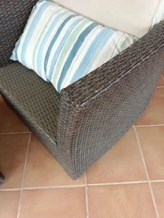 Conjunto Muebles Jardín Ratán y Cristal