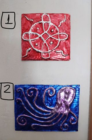 Cuadros decorativos metal y papel