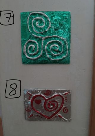 Cuadros decorativos metal y papel