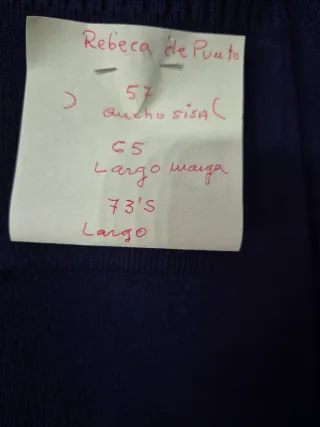 Rebeca de punto azul in Estante