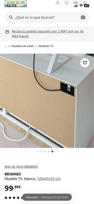 Mueble TV Negro con cajones