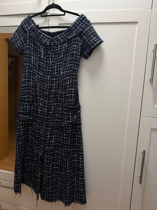 Vestido Zara Azul y Blanco