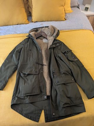 Cappotto lungo impermeabile verde