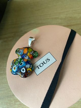 Colgante Tous Oso Murano Plata Multicolor
