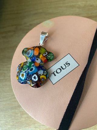 Colgante Tous Oso Murano Plata Multicolor